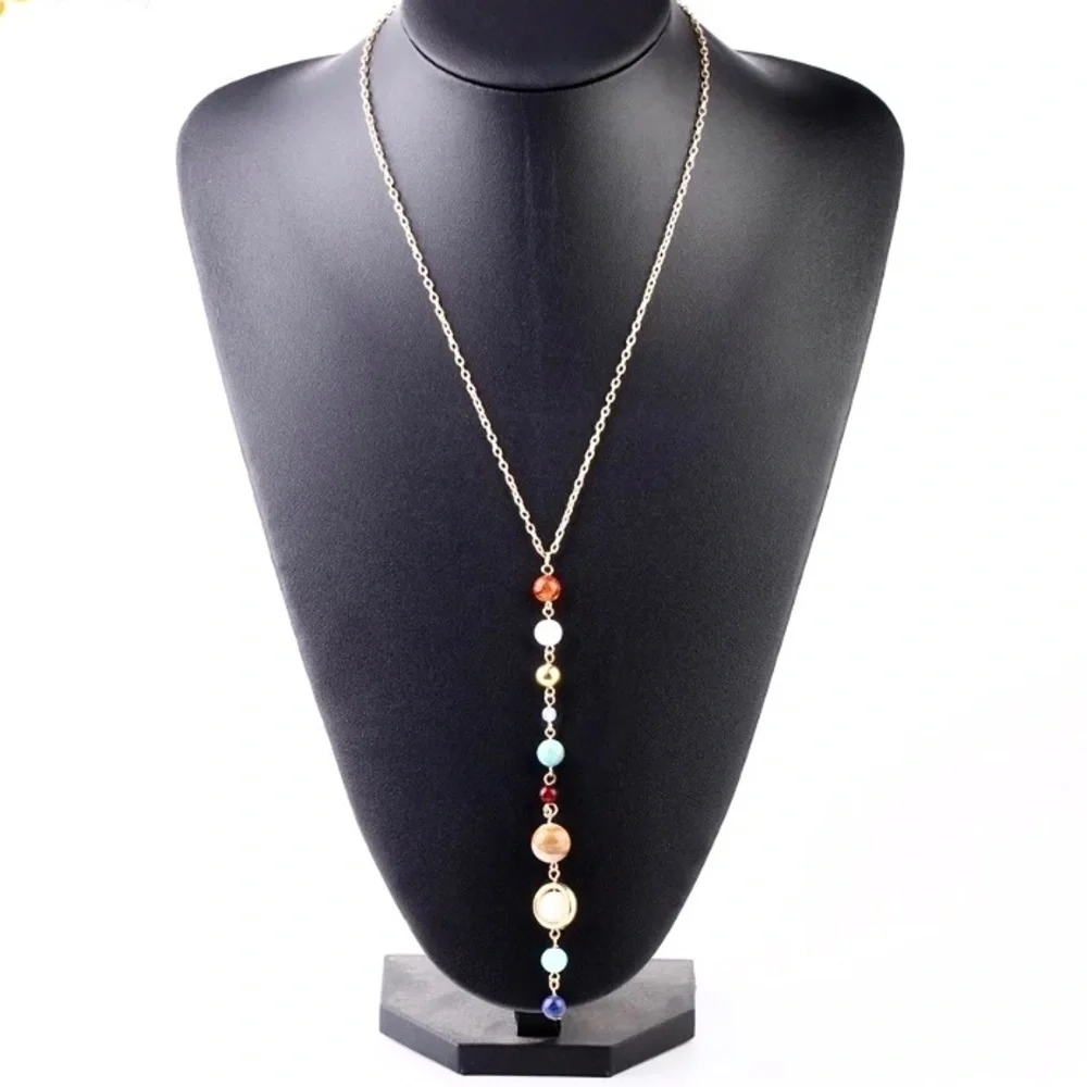 Solar System Aligned Planet/Star Science Necklace